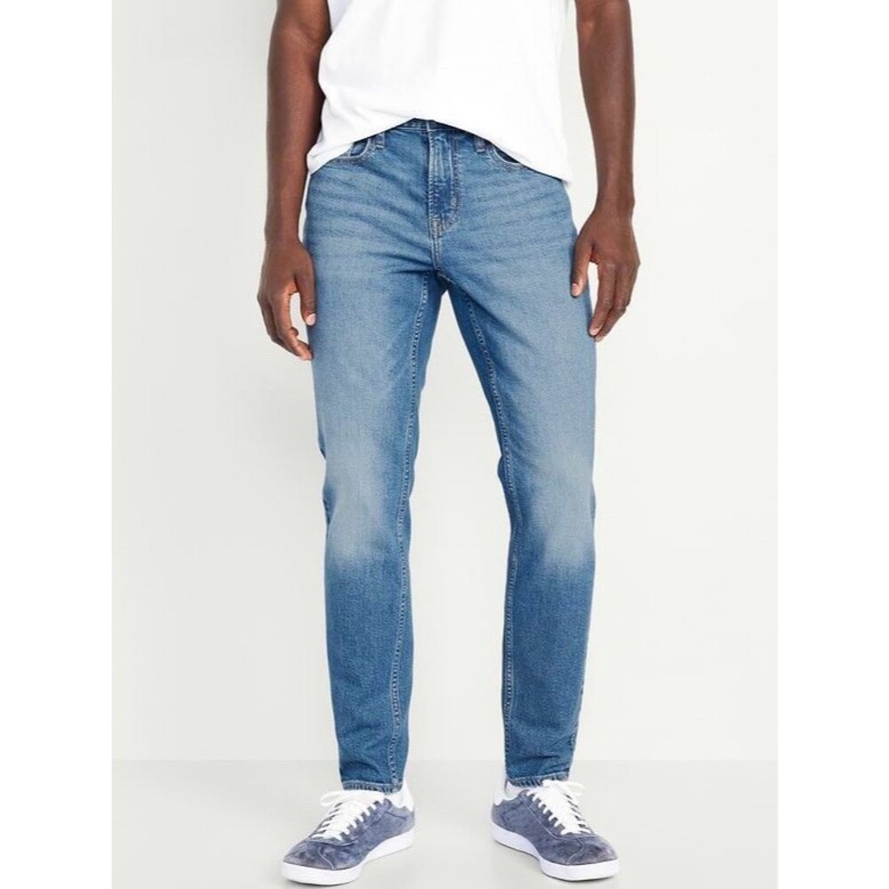 NWT Old Navy Men Athletic Taper Built-In Flex Jeans Light Wash Blue Size 31x34
